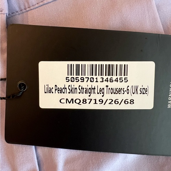 PRETTYLITTLETHING Lilac Peach Skin Straight Leg Trousers Size 2 NWT - Picture 8 of 9